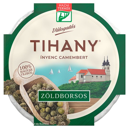 Tihany Válogatás Ínyenc Camembert zöldborsos zsírdús lágysajt 125 g
