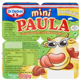 Dr. Oetker Paula Mini vaníliaízű puding csokoládéízű foltokkal 4 x 50 g