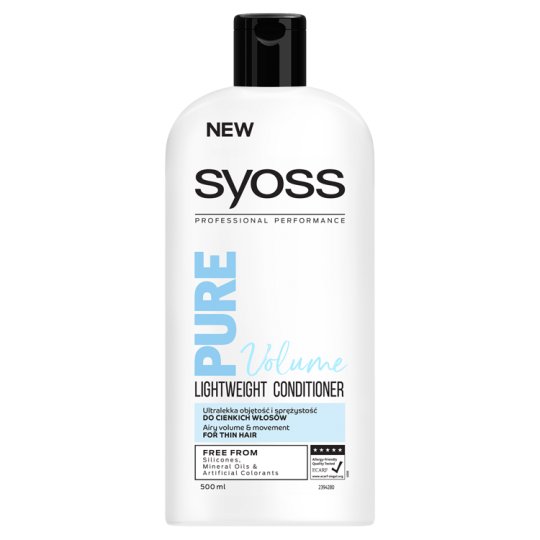 Syoss Pure Volume dúsító hajbalzsam vékonyszálú hajra 500 ml