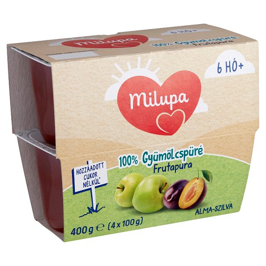 Milupa Frutapura alma-szilva gyümölcspüré 6 hónapos kortól 4 db 400 g