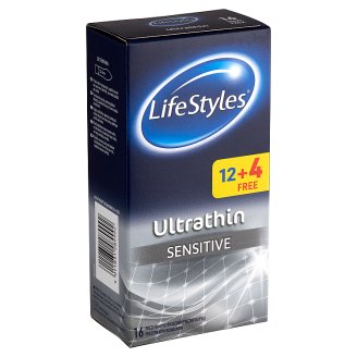 LifeStyles Ultra Thin spermazsákkal ellátott, síkosított óvszerek 16 db
