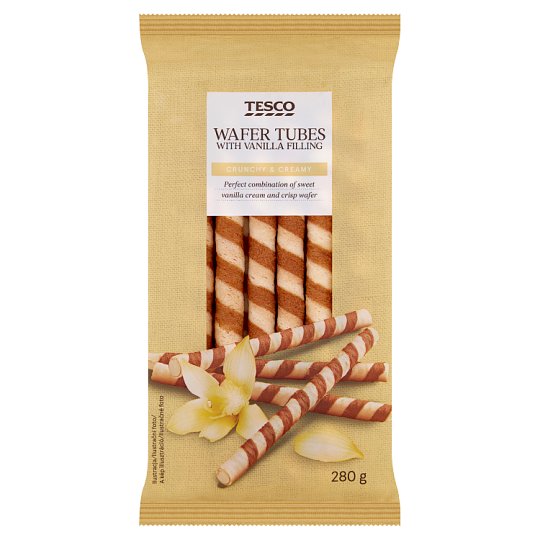 Tesco Wafer Tubes with Vanilla Filling 280 g Tesco Online, Tesco From