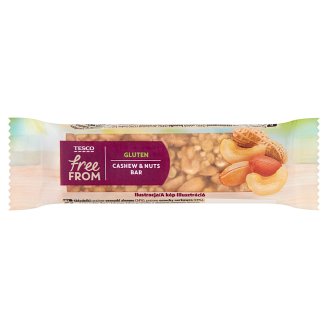 Tesco Free From földimogyorós és kesudiós müzliszelet étcsokoládéba mártva 35 g