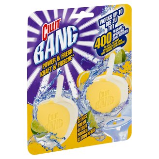 Cillit Bang Power & Fresh Citrus Fresh tok nélküli WC blokk friss nyári gyümölcs illattal 2 x 40 g