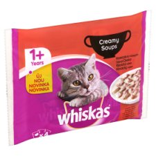 Whiskas nedves állateledel macskák számára csirke-marha-bárány-baromfi krémes szószban 4 x 85 g