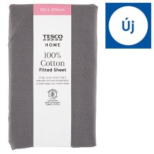 Tesco Home Grey Fitted Cotton Sheet 140 x 200 cm