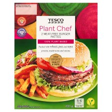 Tesco Plant Chef szója-, búza- és zöldborsófehérje felhasználásával készült hamburgerpogácsa 200 g
