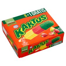 Kaktus Lemon Flavored Water Ice Cream and Strawberry Sorbet with Green Coating 9 pcs 405 ml