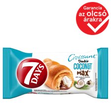 7DAYS Double Coconut Max croissant kakaós töltelékkel és kókuszos töltelékkel 80 g