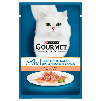 Gourmet Perle teljes értékű állateledel felnőtt macskák számára lazaccal 85 g