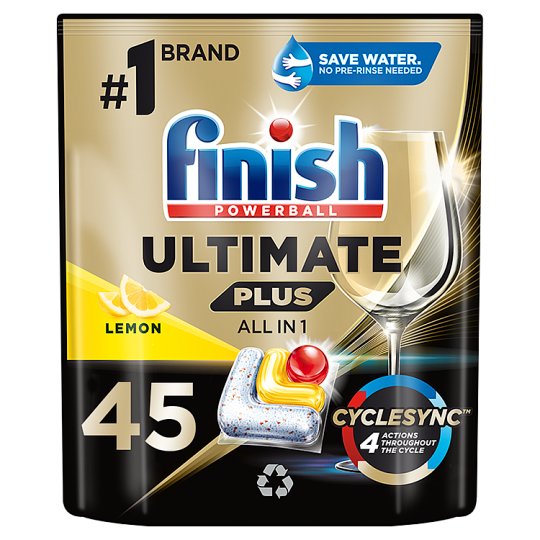 Finish Powerball Ultimate Plus All in 1 Lemon Dishwasher Capsule 45 pcs 549  g - Tesco Online, Tesco From Home