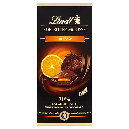 Lindt 70% Gorzka czekolada nadziewana musem i nadzieniem pomarańczowym 150 g