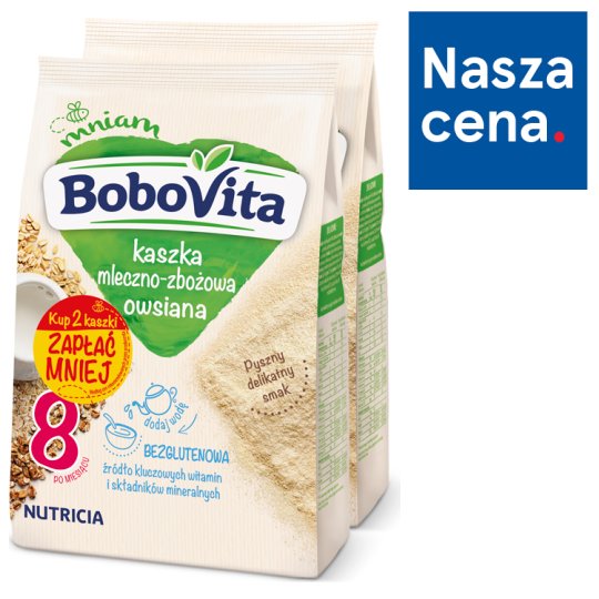 BoboVita Kaszka mleczno-zbożowa owsiana po 8 miesiącu 460 g (2 x 230 g)