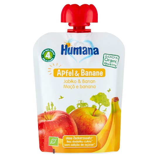 Humana 100% Organic Mus jabłko-banan po 6 miesiącu 90 g