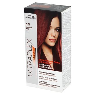 Joanna Ultraplex Color Pielęgnacyjna farba do włosów Czerwone wino 6.5
