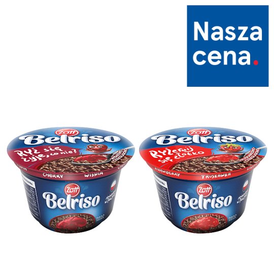 Zott Belriso Choco Deser mleczny o smaku czekoladowym z ryżem i sosem wiśniowym 200 g