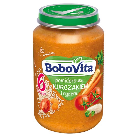 BoboVita Pomidorowa z kurczakiem i ryżem po 6 miesiącu 190 g