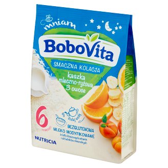 BoboVita Kaszka mleczno-ryżowa 3 owoce po 6 miesiącu 230 g