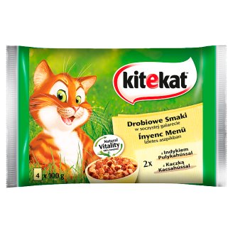 Kitekat Drobiowe dania w galaretce Karma pełnoporcjowa 4 x 100 g
