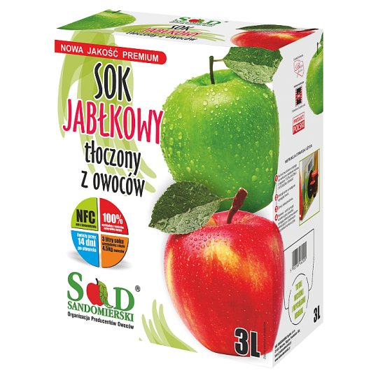 Sad Sandomierski Sok jabłkowy tłoczony z owoców 3 l