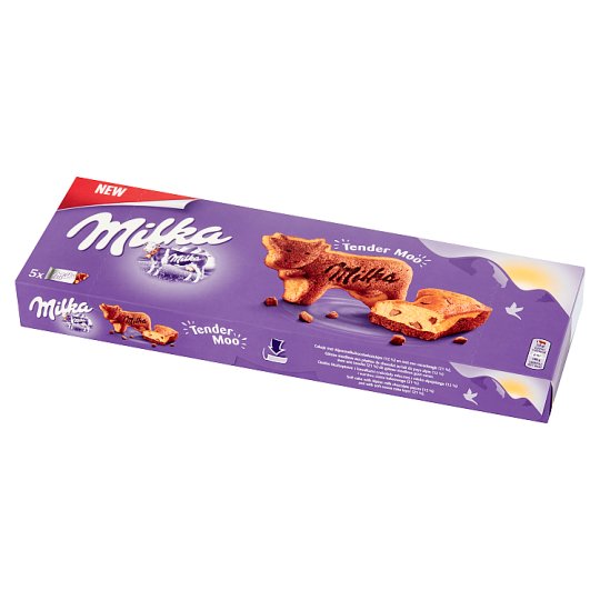 Milka Tender Moo Ciastko biszkoptowe z kawałkami czekolady mlecznej 140 g (5 sztuk)