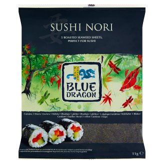 Blue Dragon Sushi Nori Prażone listki alg morskich 11 g (5 sztuk)