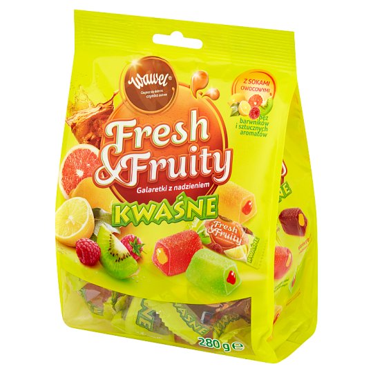 Wawel Fresh & Fruity Galaretki z nadzieniem kwaśne 280 g