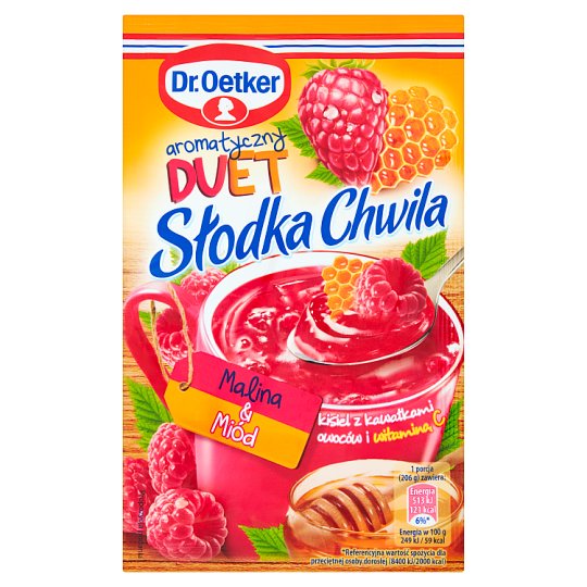 Dr. Oetker Słodka Chwila Kisiel z kawałkami owoców i witaminą C malina & miód 31,5 g