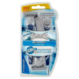 Wilkinson Sword Quattro Titanium Jednorazowe maszynki do golenia z 4 tytanowymi ostrzami 3 sztuki