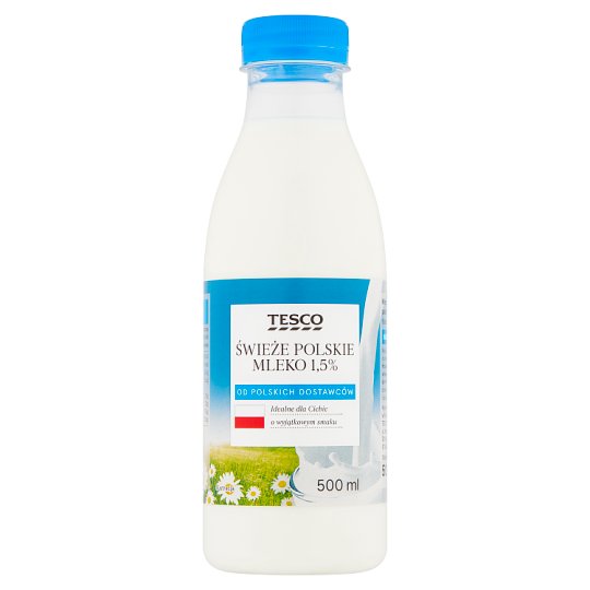 Tesco Świeże polskie mleko 1,5% 500 ml