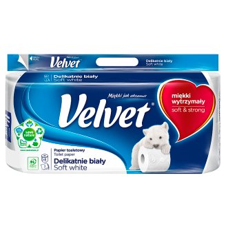 Velvet Delikatnie Biały Papier toaletowy 8 rolek
