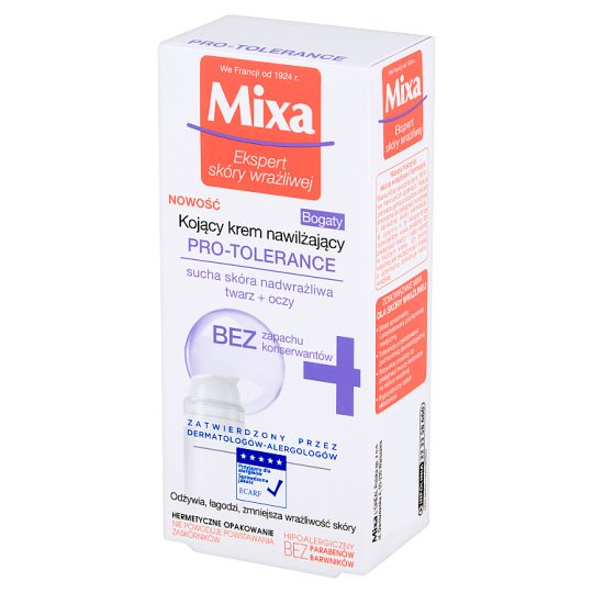 Mixa Pro-Tolerance Bogaty Kojący krem nawilżający 50 ml