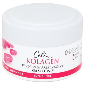 Celia Kolagen Przeciwzmarszczkowy krem tłusty z witaminami A i E na dzień i noc 50 ml
