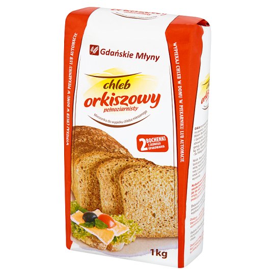 Gdańskie Młyny Chleb orkiszowy pełnoziarnisty Mieszanka do wypieku chleba mieszanego 1 kg