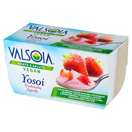 Valsoia Yosoi Truskawka Roślinny produkt sojowy 250 g (2 sztuki)