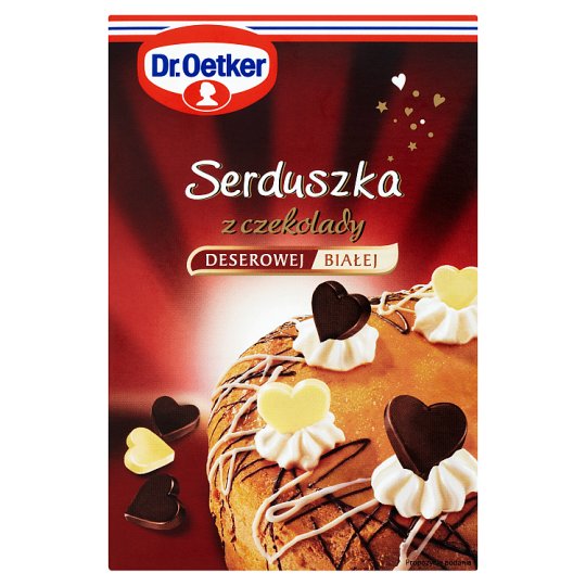 Dr. Oetker Serduszka z czekolady deserowej i białej 45 g (72 sztuki)