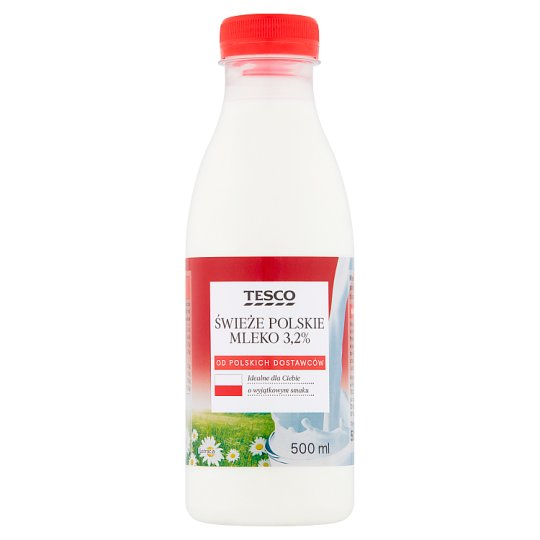 Tesco Świeże polskie mleko 3,2% 500 ml
