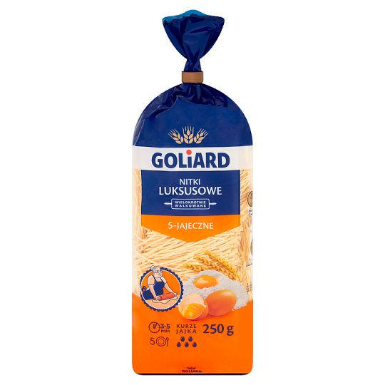 Goliard Luksusowy makaron wałkowany 5 jajeczny nitki 250 g