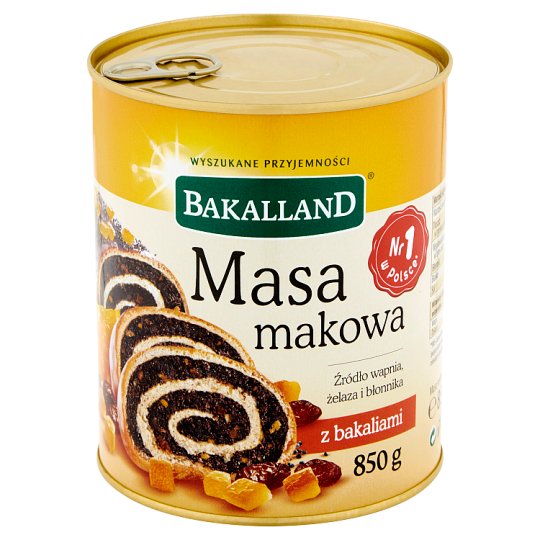 Bakalland Masa makowa z bakaliami 850 g