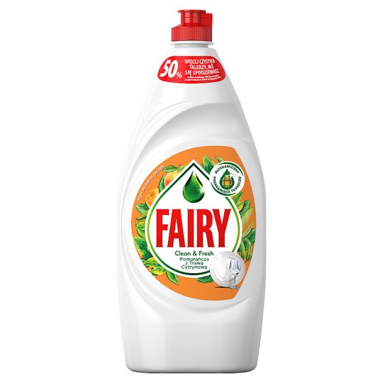 Fairy Clean & Fresh Pomarańcza z Trawą Cytrynową Płyn do mycia naczyń 900 ml