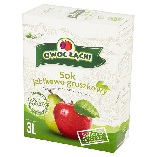 Owoc Łącki Sok jabłkowo-gruszkowy 3 l