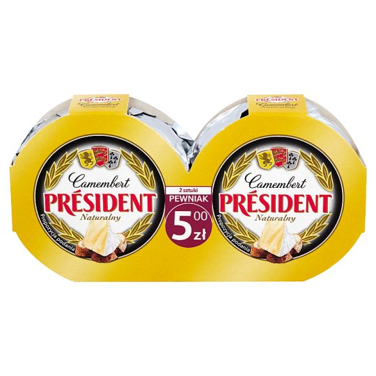 Président Camembert Naturalny Ser 180 g (2 sztuki)
