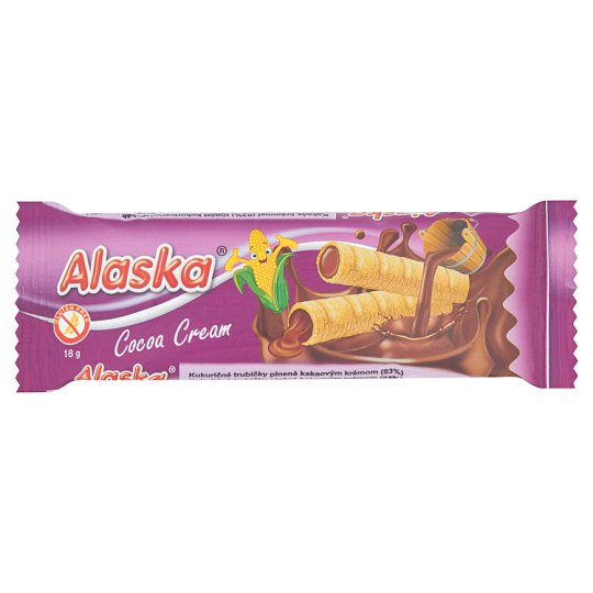 Alaska Rurki kukurydziane nadziewane kremem kakaowym 18 g