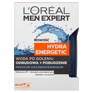 L'Oreal Paris Men Expert Hydra Energetic Woda po goleniu przeciw zaczerwienieniom 100 ml