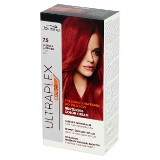 Joanna Ultraplex Color Pielęgnacyjna farba do włosów Głęboko czerwień 7.5