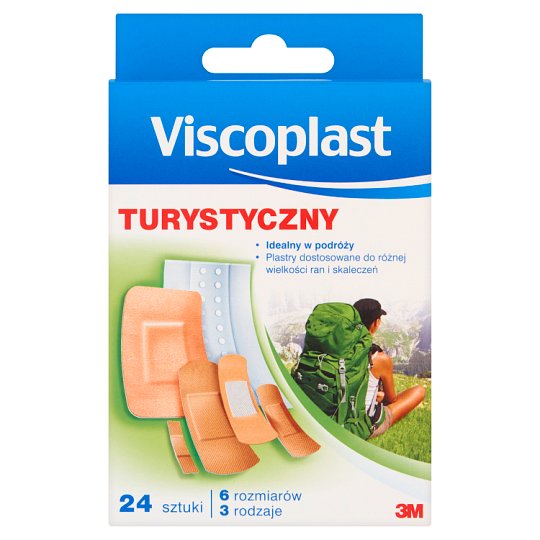 Viscoplast Turystyczny Zestaw plastrów z opatrunkiem 24 sztuki