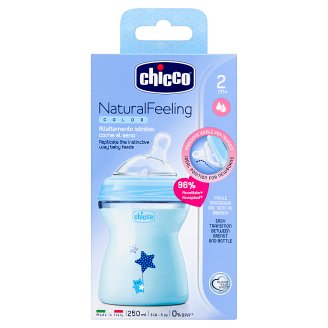 Chicco NaturalFeeling Color Butelka plastikowa 250 ml 2m+