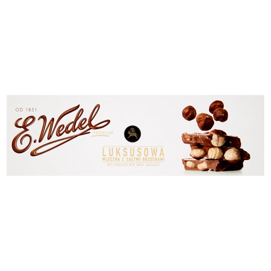 E. Wedel Premium Czekolada luksusowa mleczna z całymi orzechami 220 g