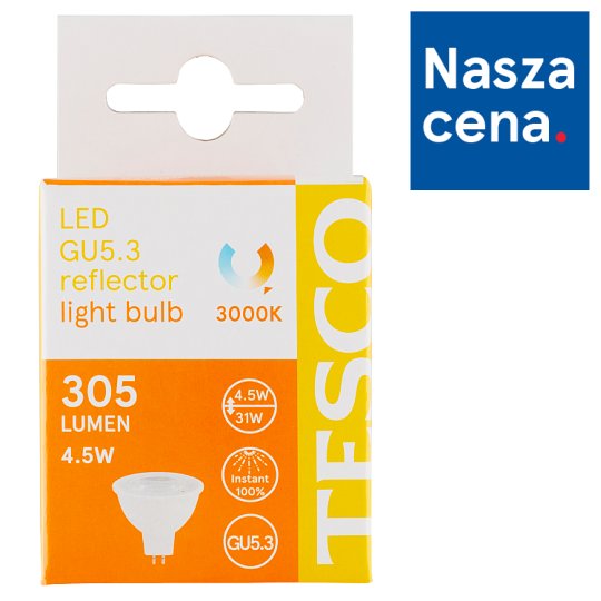 Tesco Żarówka LED 4,5 W (31 W) GU5,3 ciepłe białe światło