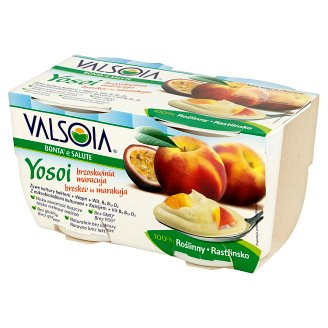 Valsoia Yosoi Brzoskwinia marakuja Roślinny produkt sojowy 250 g (2 sztuki)